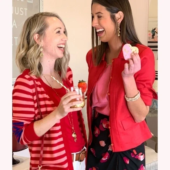 CAbi Red Valentine Linen Blend Blazer Jacket Size Medium - Picture 12 of 12